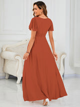 ever KIMORA|Simple Chiffon Pleated A-Line Bridesmaid Dress