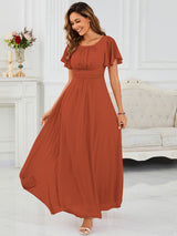 ever KIMORA|Simple Chiffon Pleated A-Line Bridesmaid Dress