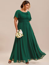 ever KIMORA|Simple Chiffon Pleated A-Line Bridesmaid Dress