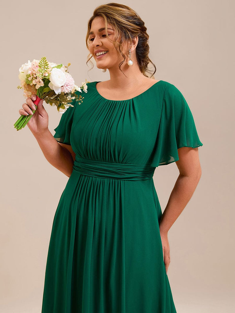 ever KIMORA|Simple Chiffon Pleated A-Line Bridesmaid Dress