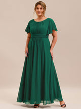 ever KIMORA|Simple Chiffon Pleated A-Line Bridesmaid Dress