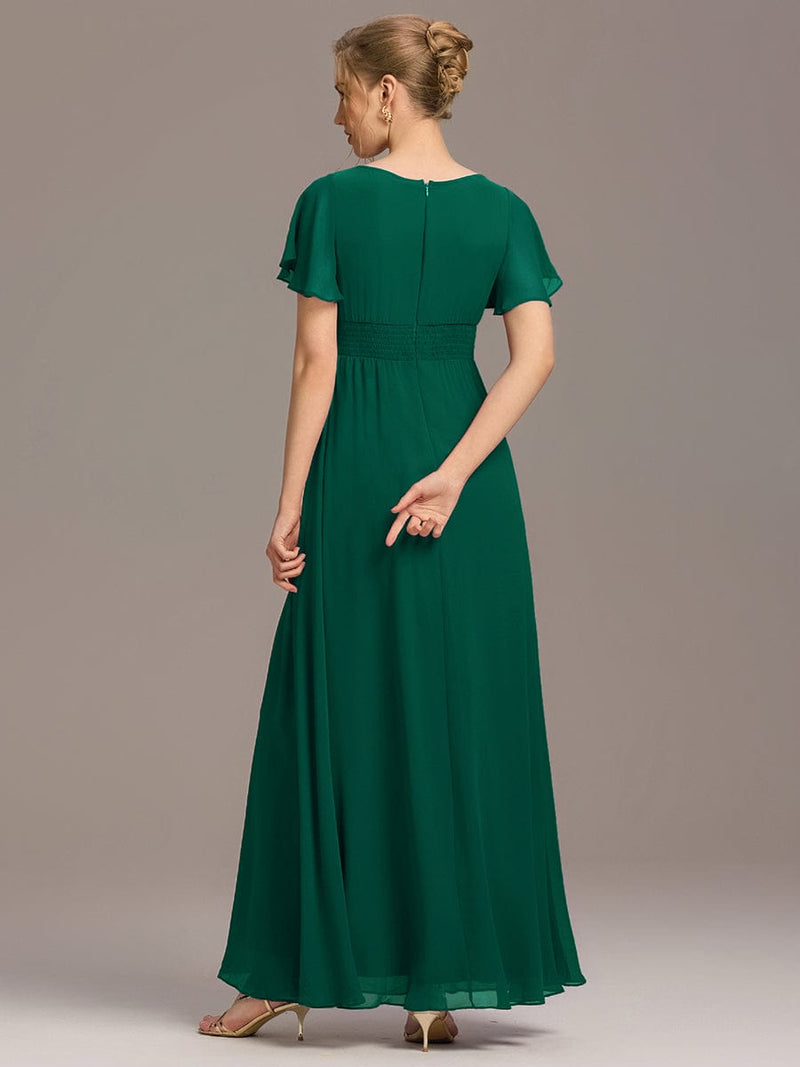 ever KIMORA|Simple Chiffon Pleated A-Line Bridesmaid Dress