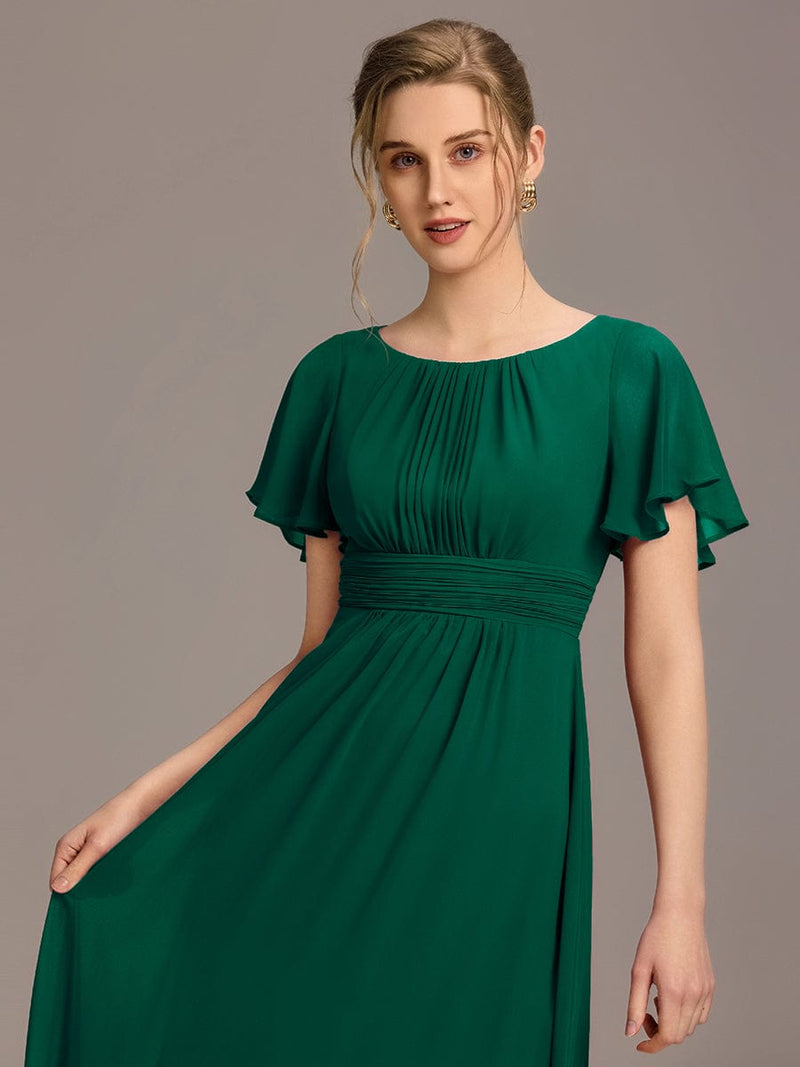 ever KIMORA|Simple Chiffon Pleated A-Line Bridesmaid Dress