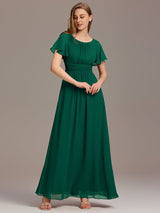 ever KIMORA|Simple Chiffon Pleated A-Line Bridesmaid Dress