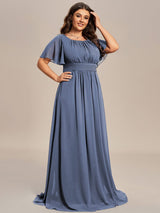 ever KIMORA|Simple Chiffon Pleated A-Line Bridesmaid Dress