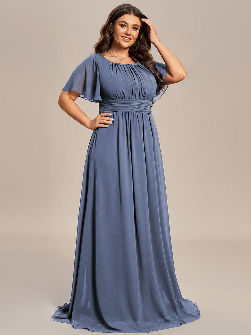 ever KIMORA|Simple Chiffon Pleated A-Line Bridesmaid Dress