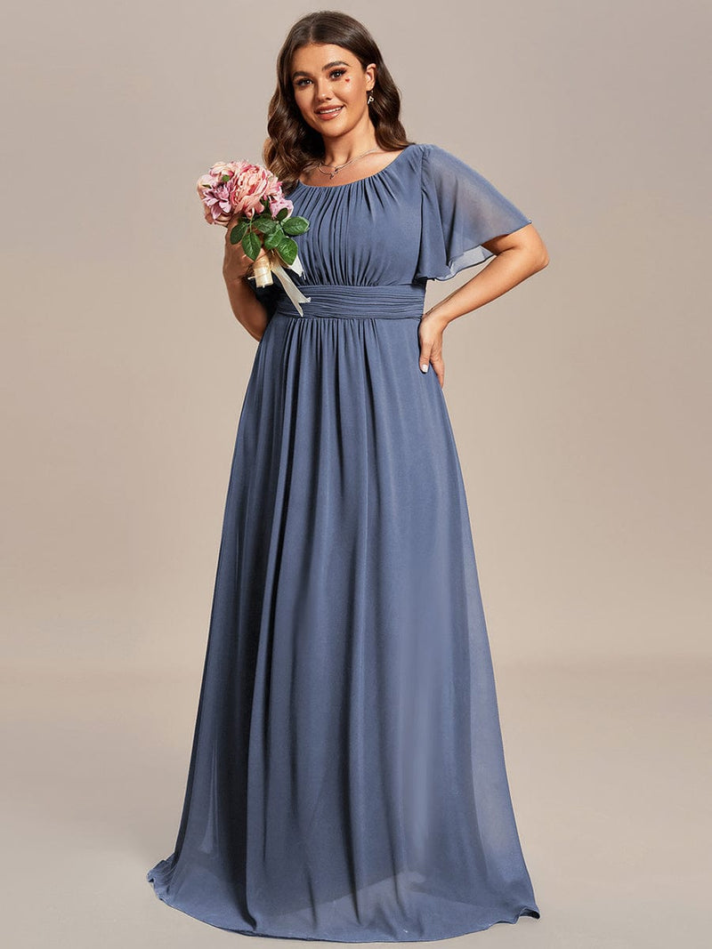 ever KIMORA|Simple Chiffon Pleated A-Line Bridesmaid Dress