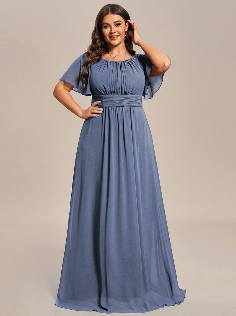 ever KIMORA|Simple Chiffon Pleated A-Line Bridesmaid Dress