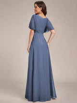 ever KIMORA|Simple Chiffon Pleated A-Line Bridesmaid Dress