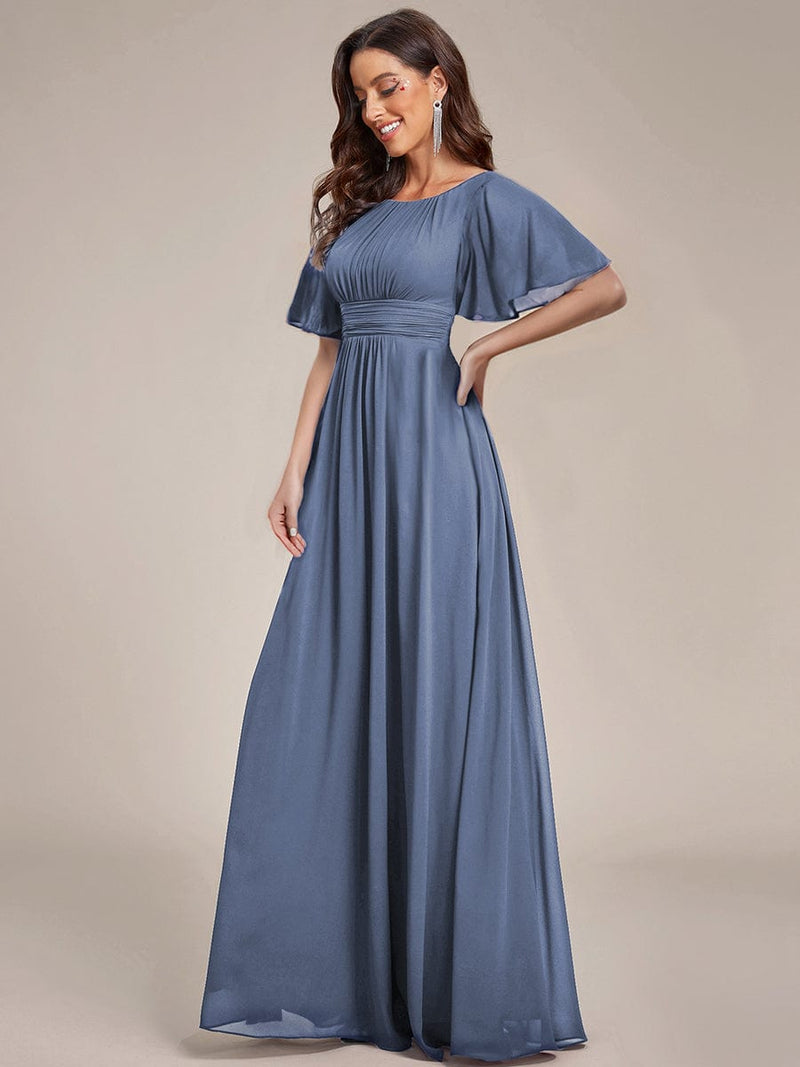ever KIMORA|Simple Chiffon Pleated A-Line Bridesmaid Dress