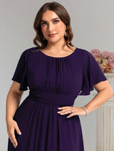 ever KIMORA|Simple Chiffon Pleated A-Line Bridesmaid Dress
