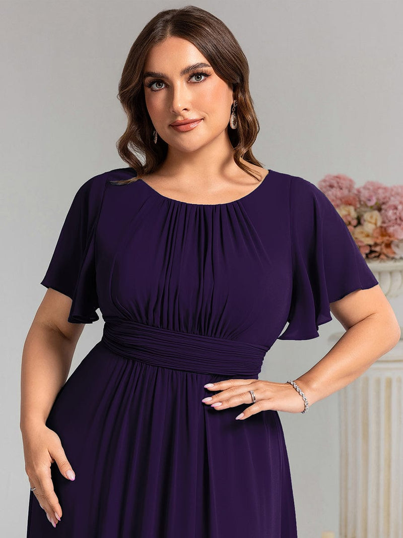 ever KIMORA|Simple Chiffon Pleated A-Line Bridesmaid Dress