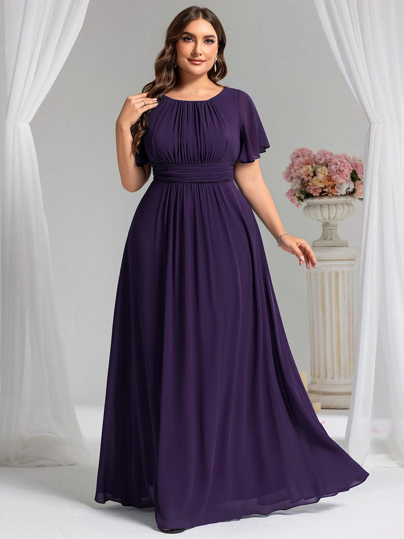 ever KIMORA|Simple Chiffon Pleated A-Line Bridesmaid Dress