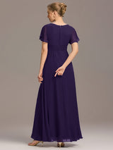 ever KIMORA|Simple Chiffon Pleated A-Line Bridesmaid Dress