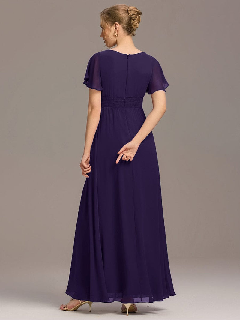 ever KIMORA|Simple Chiffon Pleated A-Line Bridesmaid Dress