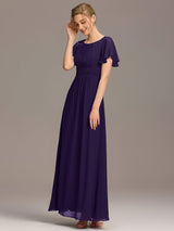 ever KIMORA|Simple Chiffon Pleated A-Line Bridesmaid Dress