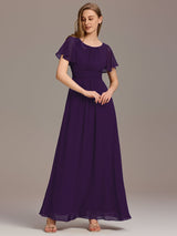 ever KIMORA|Simple Chiffon Pleated A-Line Bridesmaid Dress