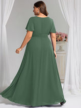 ever KIMORA|Simple Chiffon Pleated A-Line Bridesmaid Dress