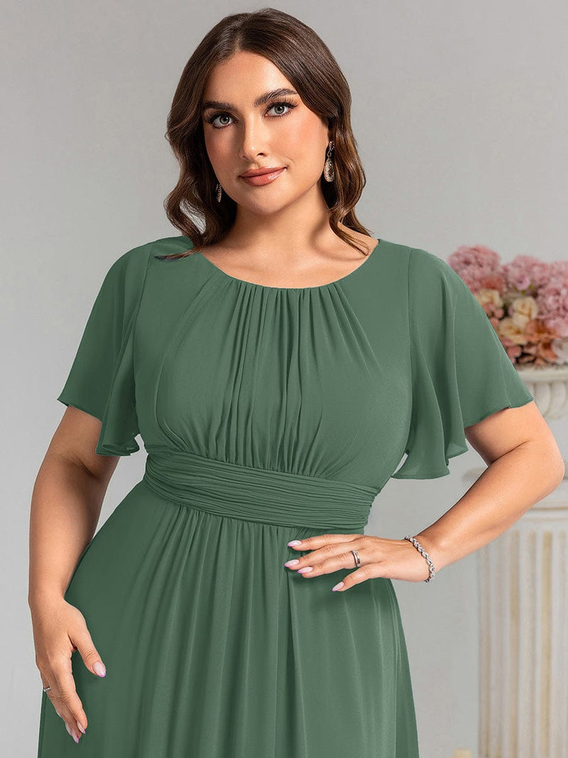 ever KIMORA|Simple Chiffon Pleated A-Line Bridesmaid Dress