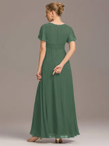 ever KIMORA|Simple Chiffon Pleated A-Line Bridesmaid Dress