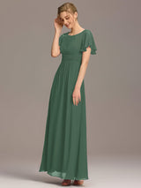 ever KIMORA|Simple Chiffon Pleated A-Line Bridesmaid Dress
