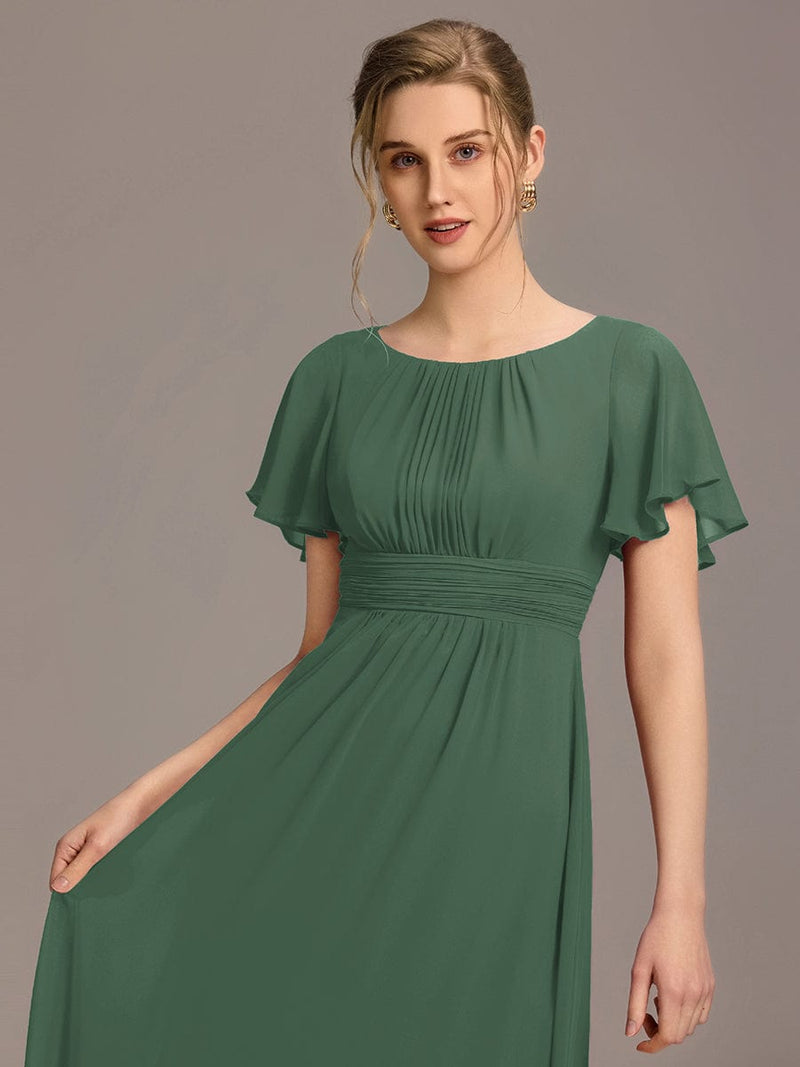ever KIMORA|Simple Chiffon Pleated A-Line Bridesmaid Dress