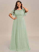 ever KIMORA|Simple Chiffon Pleated A-Line Bridesmaid Dress