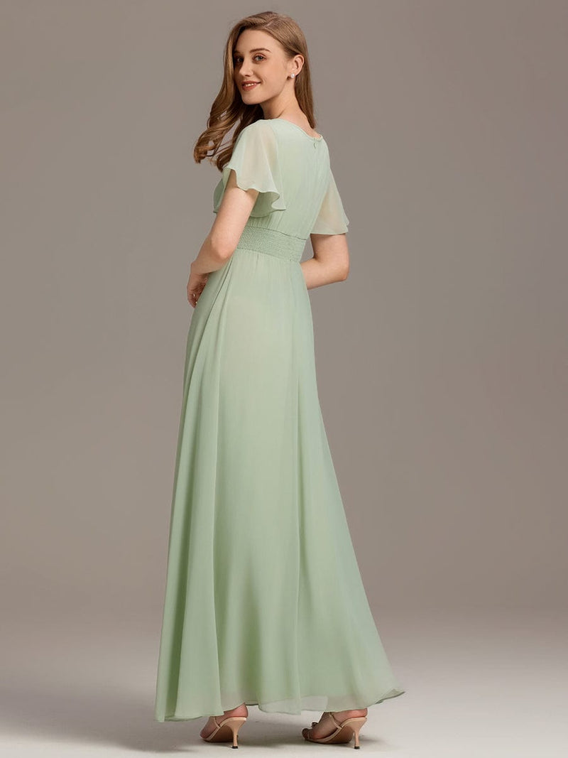 ever KIMORA|Simple Chiffon Pleated A-Line Bridesmaid Dress