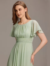 ever KIMORA|Simple Chiffon Pleated A-Line Bridesmaid Dress