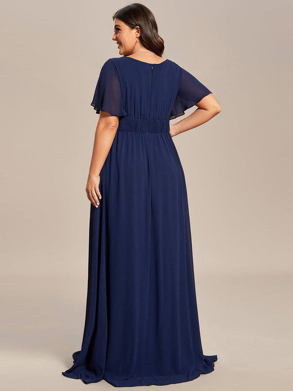 pretty KIMORA|Plus Size Simple Chiffon Pleated A-Line Bridesmaid Dress