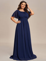 ever KIMORA|Simple Chiffon Pleated A-Line Bridesmaid Dress