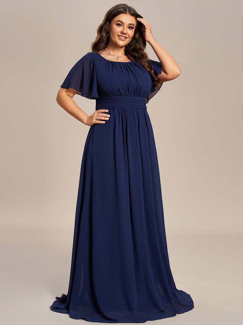 ever KIMORA|Simple Chiffon Pleated A-Line Bridesmaid Dress