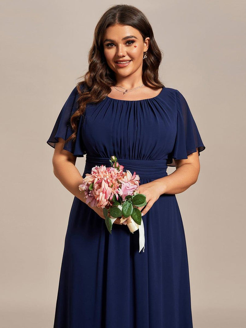 ever KIMORA|Simple Chiffon Pleated A-Line Bridesmaid Dress