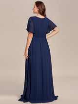 ever KIMORA|Simple Chiffon Pleated A-Line Bridesmaid Dress