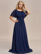 ever KIMORA|Simple Chiffon Pleated A-Line Bridesmaid Dress