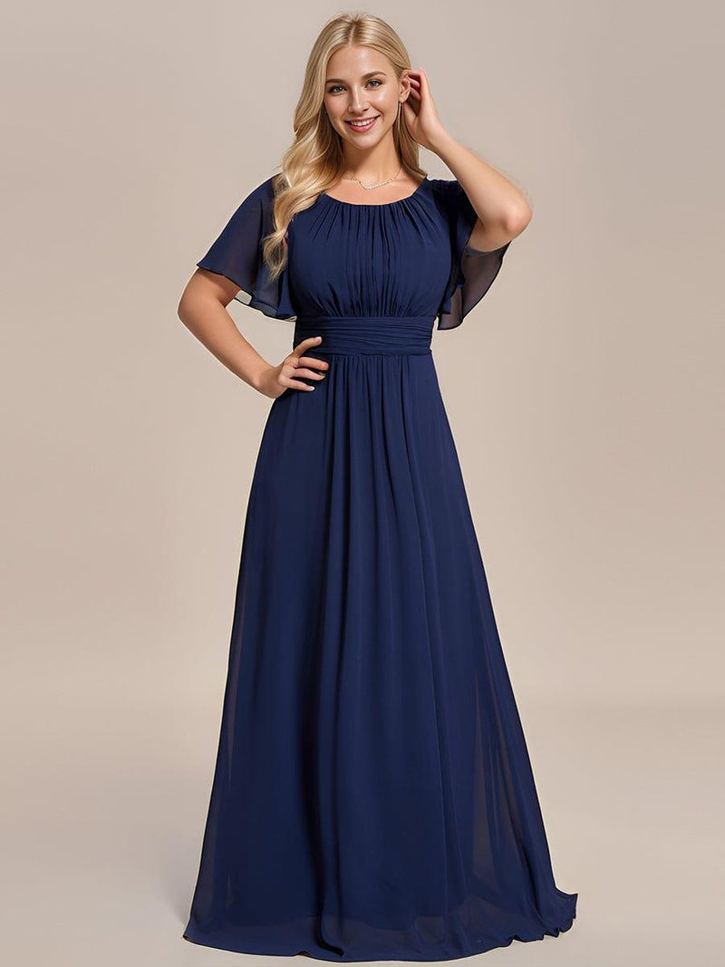 ever KIMORA|Simple Chiffon Pleated A-Line Bridesmaid Dress