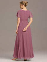 ever KIMORA|Simple Chiffon Pleated A-Line Bridesmaid Dress