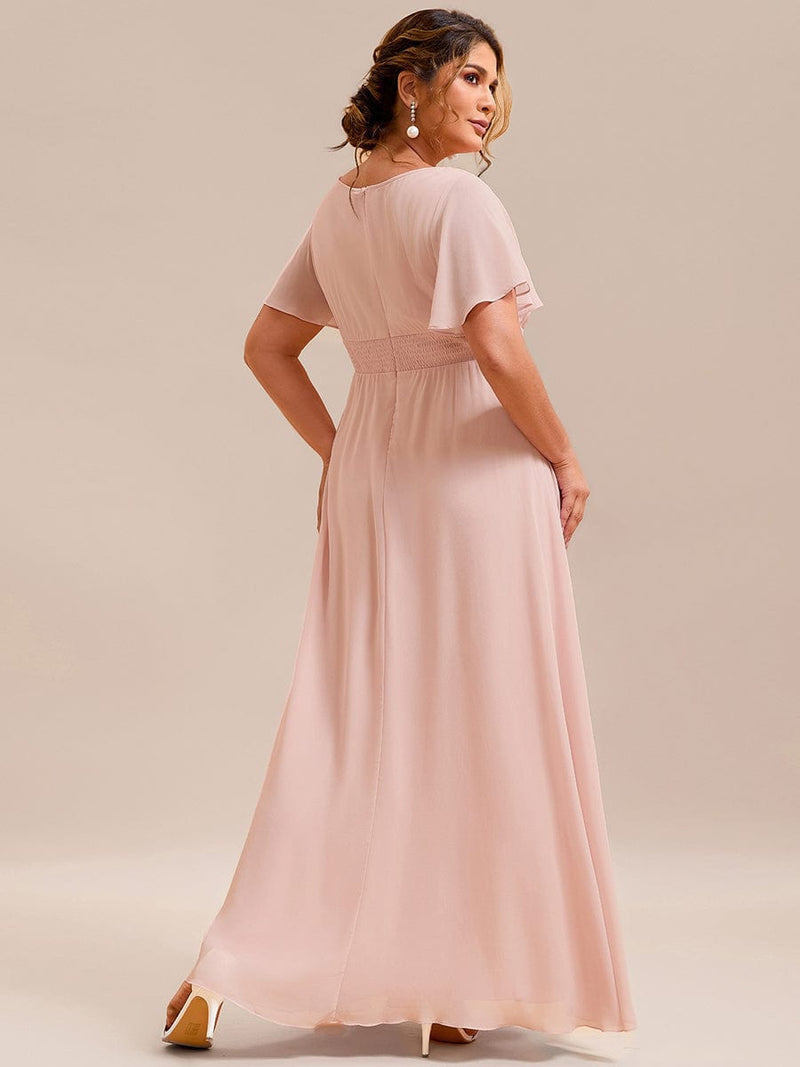 ever KIMORA|Simple Chiffon Pleated A-Line Bridesmaid Dress