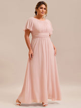 ever KIMORA|Simple Chiffon Pleated A-Line Bridesmaid Dress