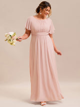 ever KIMORA|Simple Chiffon Pleated A-Line Bridesmaid Dress