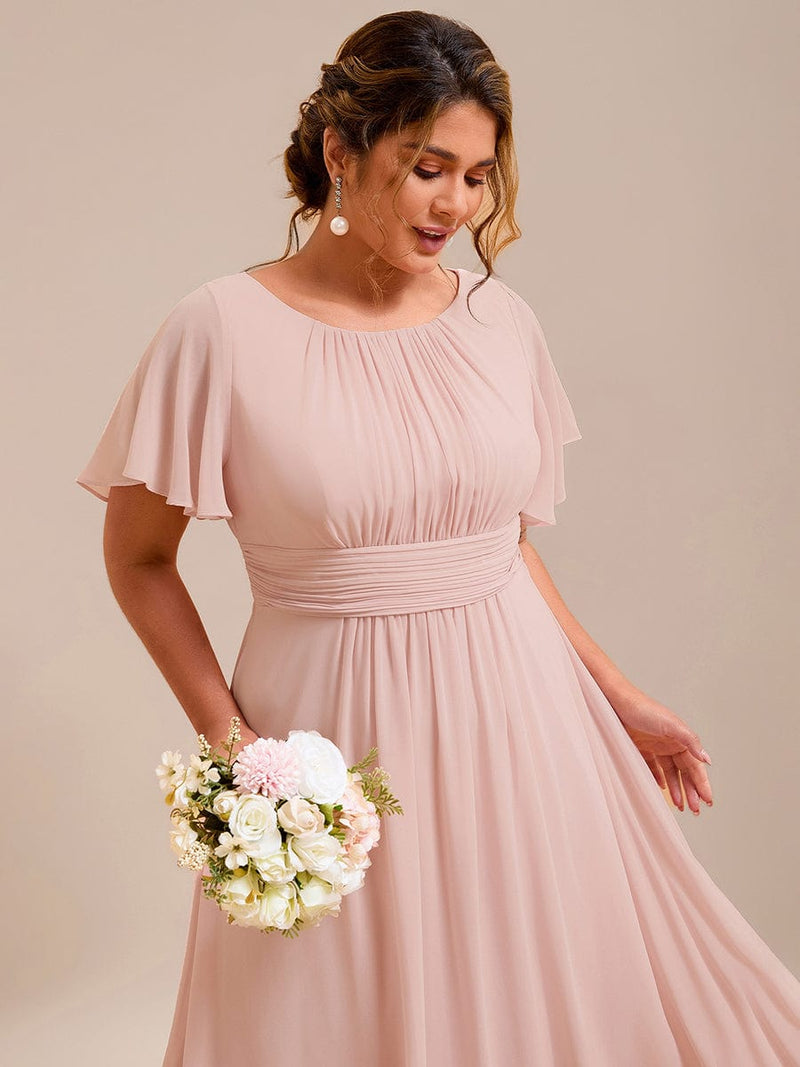 ever KIMORA|Simple Chiffon Pleated A-Line Bridesmaid Dress