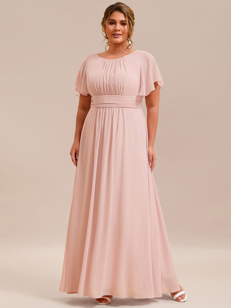 ever KIMORA|Simple Chiffon Pleated A-Line Bridesmaid Dress
