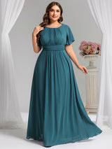 ever KIMORA|Simple Chiffon Pleated A-Line Bridesmaid Dress