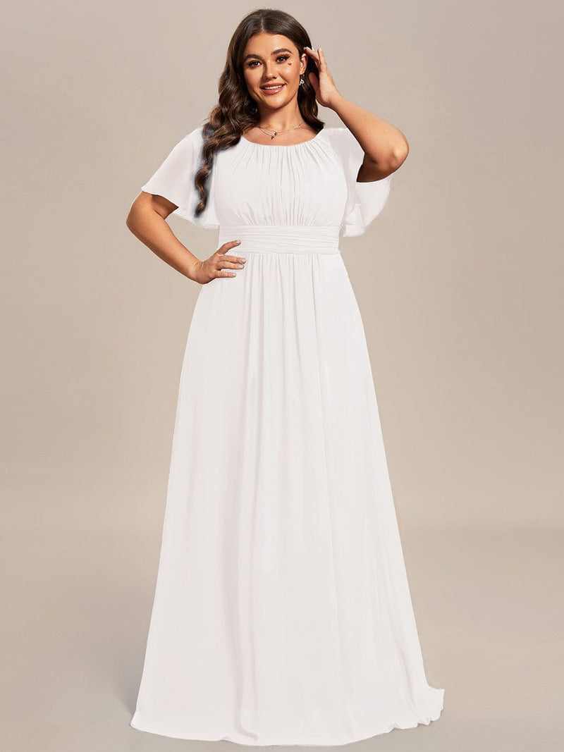 ever KIMORA|Simple Chiffon Pleated A-Line Bridesmaid Dress