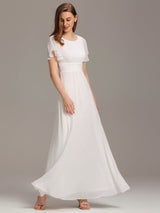 ever KIMORA|Simple Chiffon Pleated A-Line Bridesmaid Dress