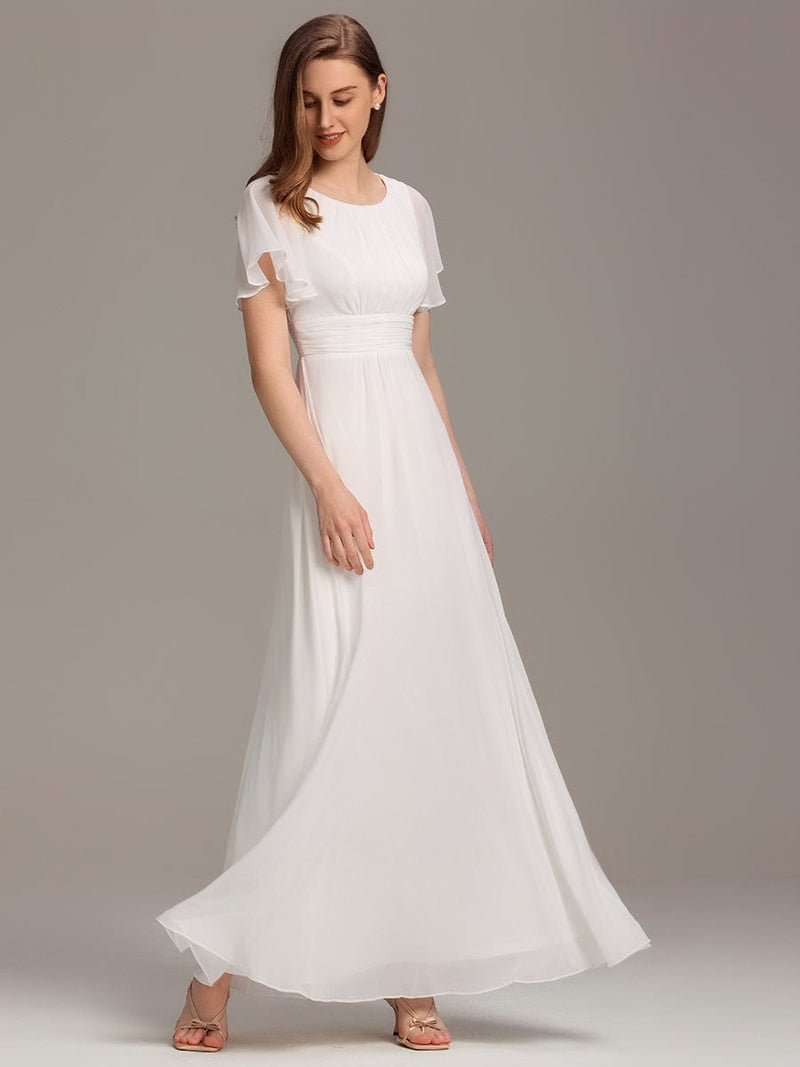 ever KIMORA|Simple Chiffon Pleated A-Line Bridesmaid Dress