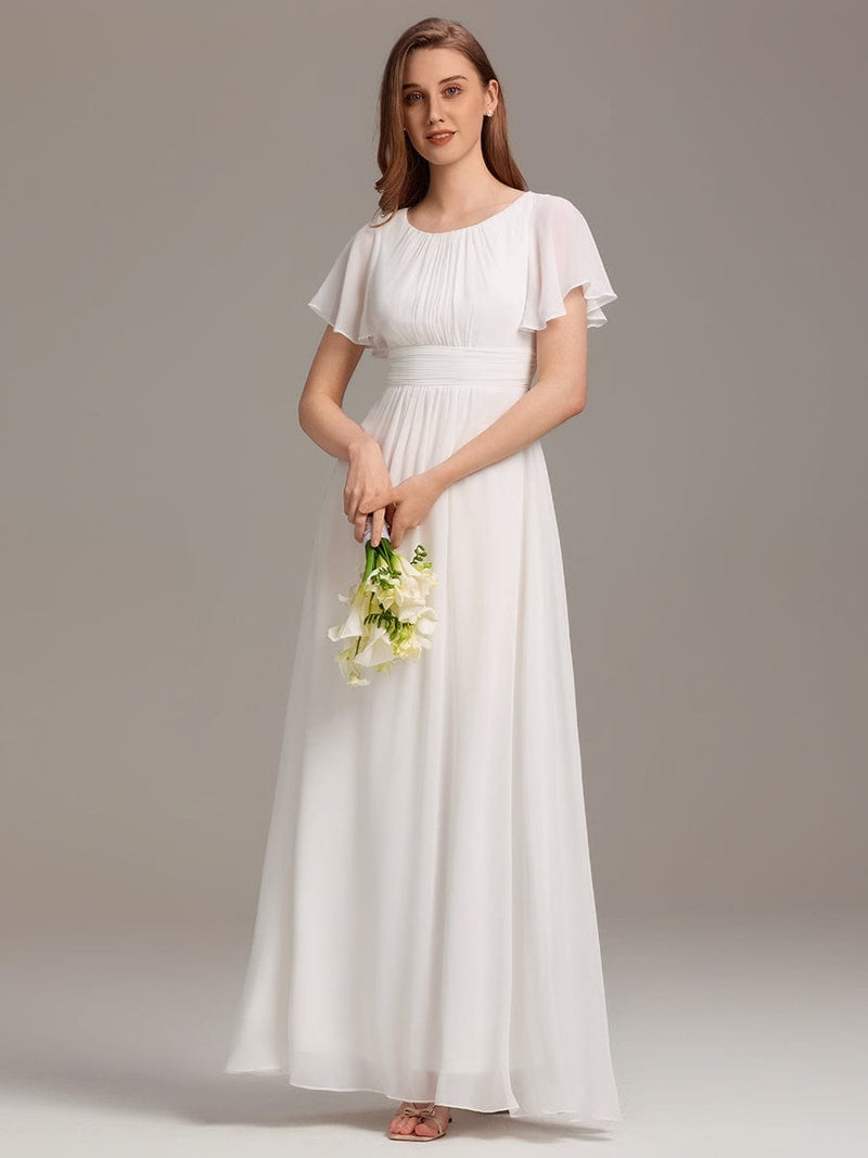 ever KIMORA|Simple Chiffon Pleated A-Line Bridesmaid Dress