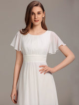ever KIMORA|Simple Chiffon Pleated A-Line Bridesmaid Dress