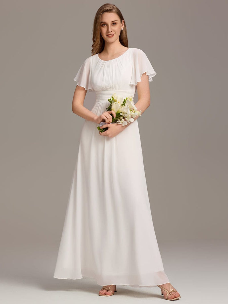 ever KIMORA|Simple Chiffon Pleated A-Line Bridesmaid Dress