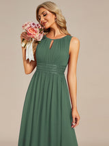 ever KALIA|Simple Sleeveless A-line Chiffon Bridesmaid Dress with Hollow Out Detail